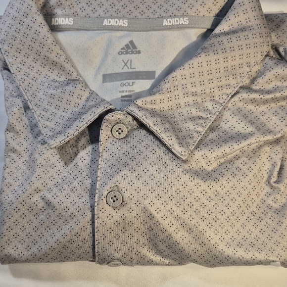 Adidas Golf DryFit Short Sleeve Polo Shirt with Geometric Pattern - Picture 14 of 16